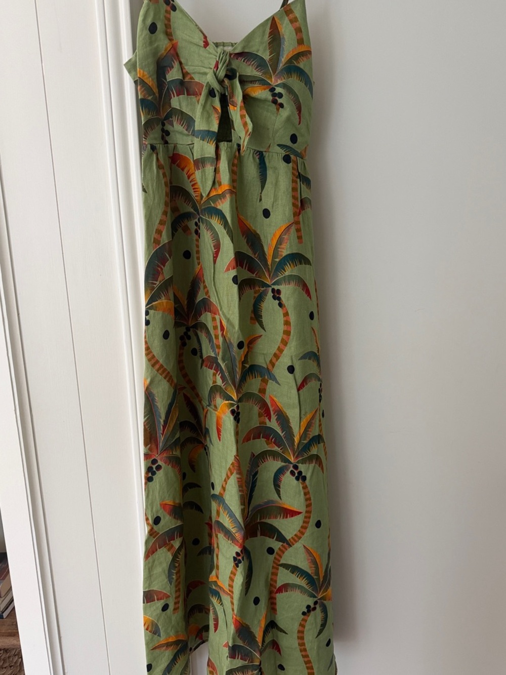 FarmRio Anthropology Green Tropical Print Maxi Dress